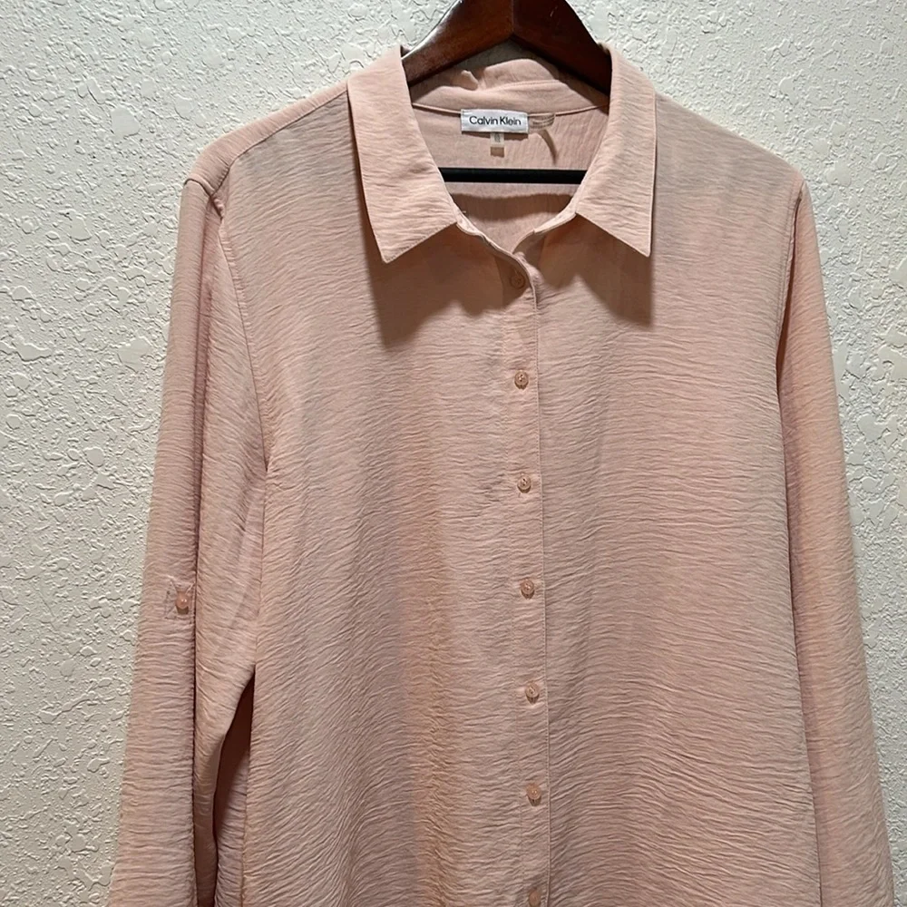 Calvin Klein women’s long sleeve blouse size XL GUC - Picture 2 of 7